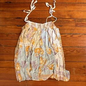 Free People Floral Romper in Orange and Purple